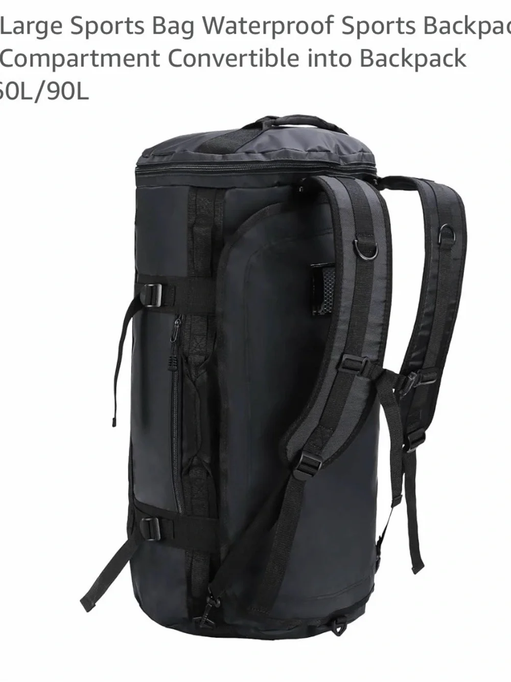 MIER Sport Black Duffel Bag — Men's Travel & Gym Bag